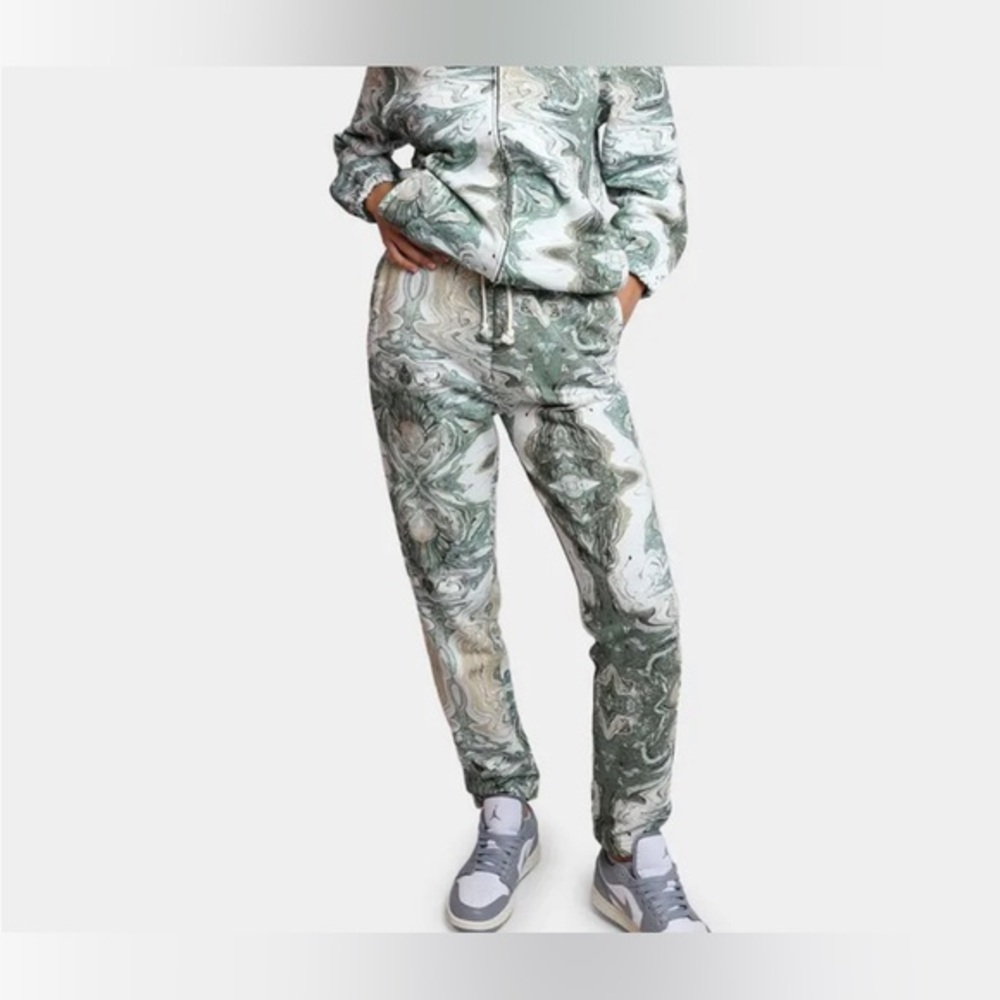HUF Women's Swirl Fleece olive jogger Pants size XS new